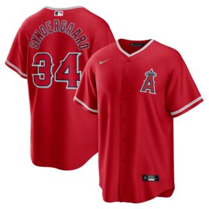 Noah Syndergaard Los Angeles Angels  Alternate Replica Player Jersey - Red