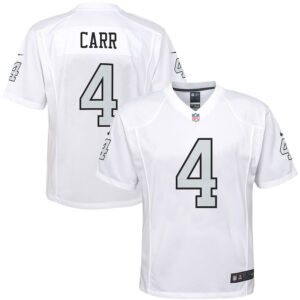 Derek Carr 4 Las Vegas Raiders YOUTH Color Rush Game Jersey - White