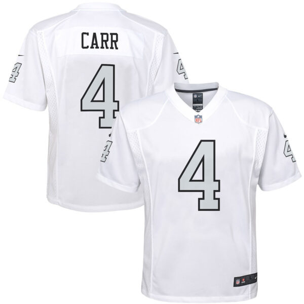 Derek Carr 4 Las Vegas Raiders YOUTH Color Rush Game Jersey - White