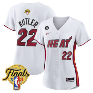 Jimmy Butler 22 Miami Heat 2023 Finals Baseball Women Jersey - Association
