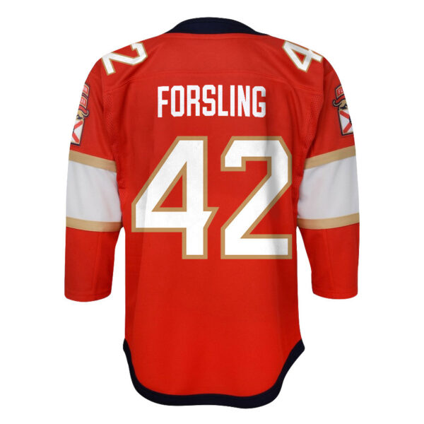 Gustav Forsling 42 Florida Panthers 2024 STANLEY CUP Final Youth Home Breakaway Jersey - Red