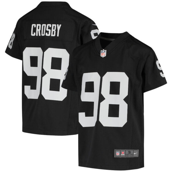 Maxx Crosby 98 Las Vegas Raiders YOUTH Game Jersey - Black