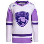 Florida Panthers Hockey Fights Cancer Primegreen Men Jersey - White/Purple