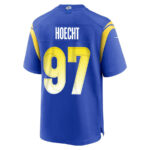 Michael Hoecht 97 Los Angeles Rams 2023 Playoffs Patch Game Men Jersey - Royal