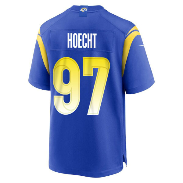Michael Hoecht 97 Los Angeles Rams 2023 Playoffs Patch Game Men Jersey - Royal