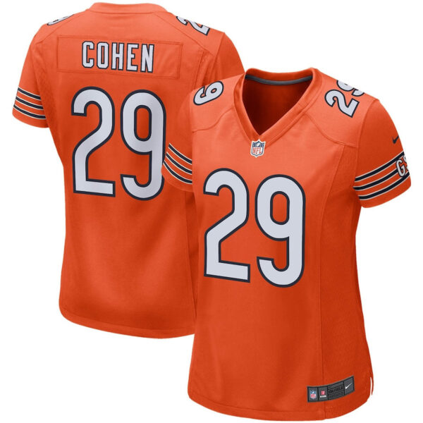 Tarik Cohen 29 Chicago Bears Women Game Jersey - Orange