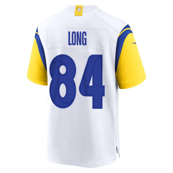 Hunter Long 84 Los Angeles Rams 2023 Playoffs Patch Game Men Jersey - White