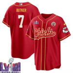 Harrison Butker 7 Kansas City Chiefs Super Bowl LVIII Baseball Men Jersey - Red