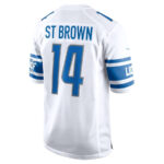 Amon-Ra St. Brown 14 Detroit Lions Signed Scratch Sun God Game Men Jersey - White