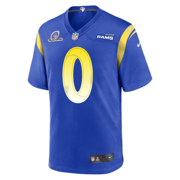 Byron Young 0 Los Angeles Rams 2023 Playoffs Patch Game Men Jersey - Royal