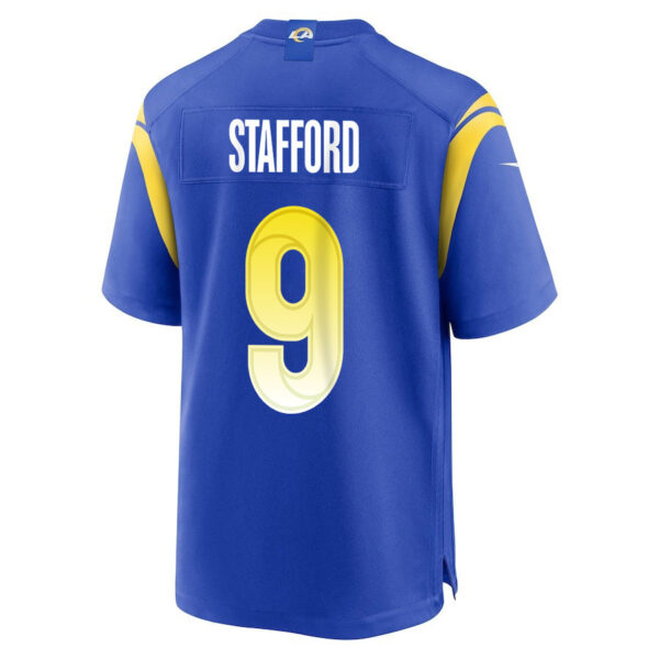 Matthew Stafford 9 Los Angeles Rams 2023 Playoffs Patch Game Men Jersey - Royal