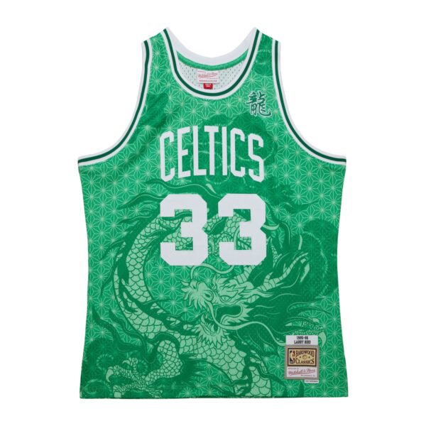 Larry Bird Boston Celtics Mitchell & Ness 1985/86 Hardwood Classics Asian Heritage 6.0 Swingman Throwback Player Jersey - Kelly Green