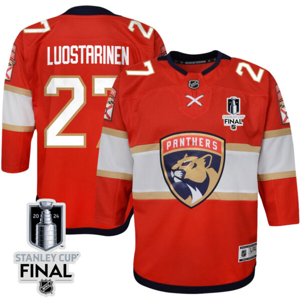 Eetu Luostarinen 27 Florida Panthers 2024 STANLEY CUP Final Youth Home Breakaway Jersey - Red