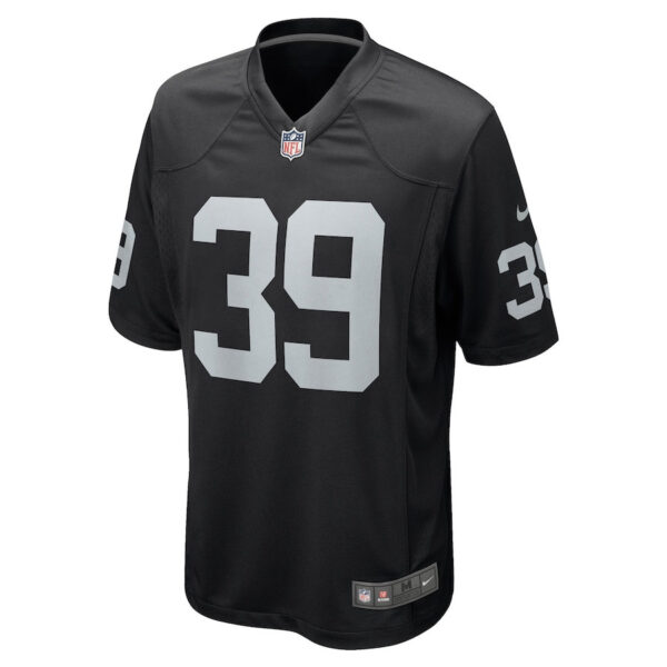 Nate Hobbs 39 Las Vegas Raiders Men Game Jersey - Black