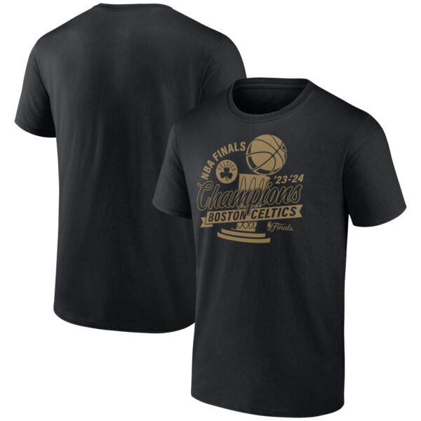 Boston Celtics 2024 Finals Champions Trophy T-Shirt V2- Black