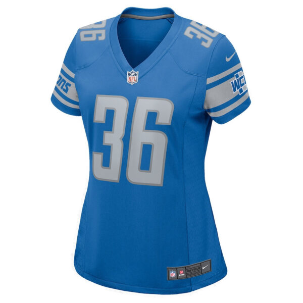 Jake Funk 36 Detroit Lions Game Women Jersey - Blue