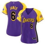 LeBron James 6 Los Angeles Lakers Alternate Baseball Jersey - Purple