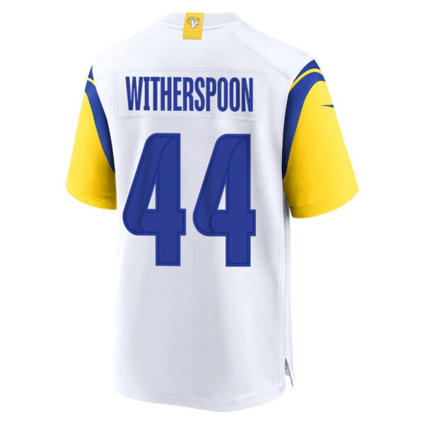 Ahkello Witherspoon 44 Los Angeles Rams 2023 Playoffs Patch Game Men Jersey - White