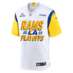 Los Angeles Rams 2023 Playoffs Iconic Game Men Custom Jersey - White