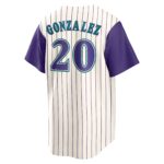 Luis Gonzalez Arizona Diamondbacks  Alternate Cooperstown Collection Player Jersey - Cream/Purple