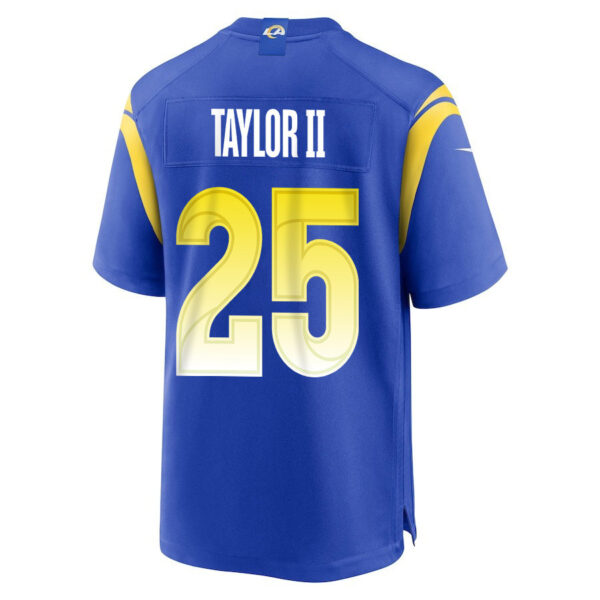 Jason Taylor II 25 Los Angeles Rams 2023 Playoffs Patch Game Men Jersey - Royal