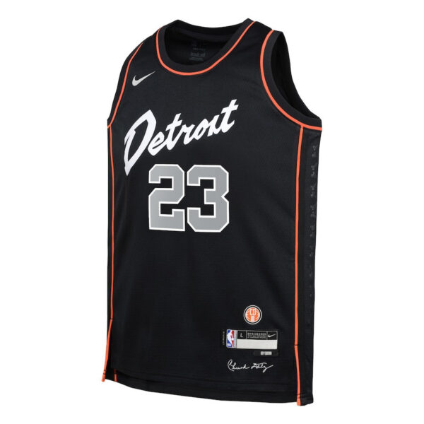 Jaden Ivey 23 Detroit Pistons 2023/24 City Edition Swingman YOUTH Jersey - Black
