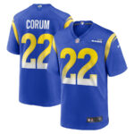 Blake Corum 22 Los Angeles Rams 2024 NFL Draft Game Jersey - Royal