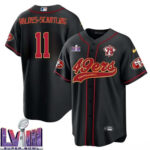 Marquez Valdes-Scantling 11 Kansas City Chiefs Super Bowl LVIII Baseball Men Jersey - Black