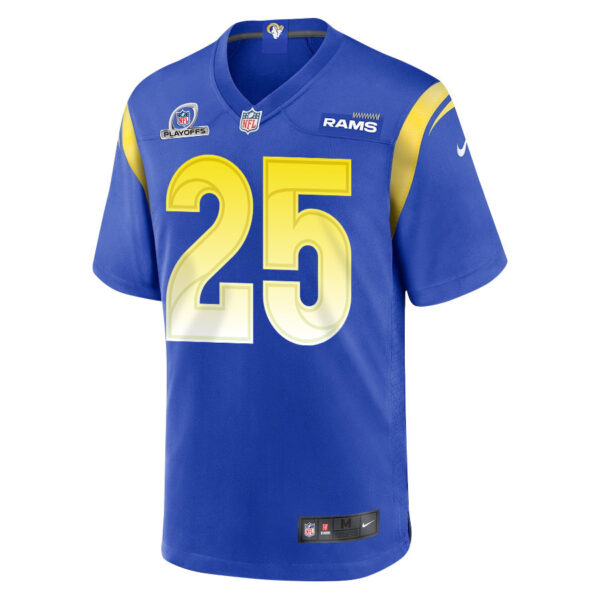 Jason Taylor II 25 Los Angeles Rams 2023 Playoffs Patch Game Men Jersey - Royal