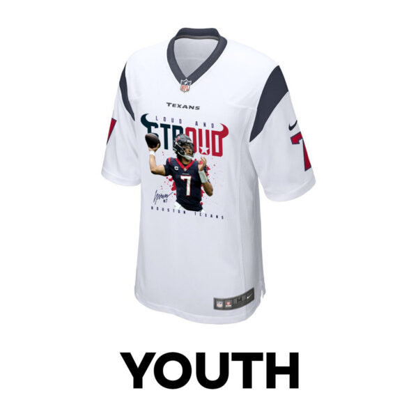 CJ Stroud 7 Houston Texans Cool Breeze Signed Game YOUTH Jersey - White