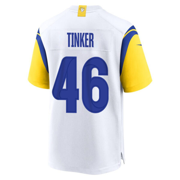 Carson Tinker 46 Los Angeles Rams 2023 Playoffs Patch Game Men Jersey - White
