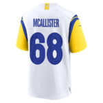 Mike McAllister 68 Los Angeles Rams 2023 Playoffs Patch Game Men Jersey - White