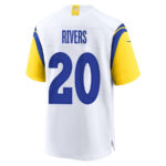 Ronnie Rivers 20 Los Angeles Rams 2023 Playoffs Patch Game Men Jersey - White
