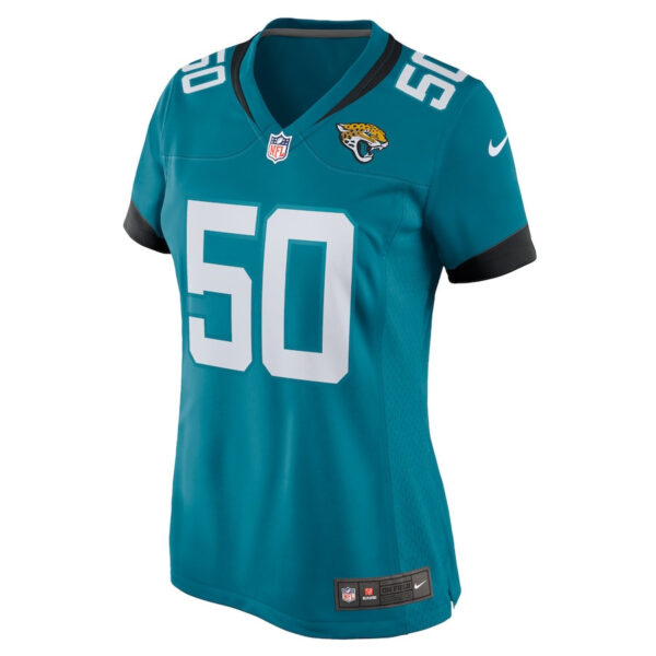 Trevis Gipson 50 Jacksonville Jaguars Alternate Game Women Jersey - Teal