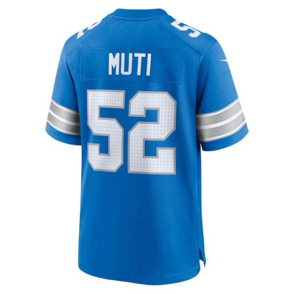 Netane Muti 52 Detroit Lions Game Men Jersey - Blue