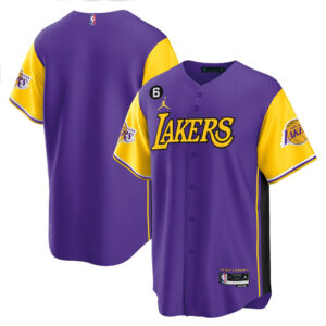Los Angeles Lakers Color Sleeves Baseball Men Jersey - Purple