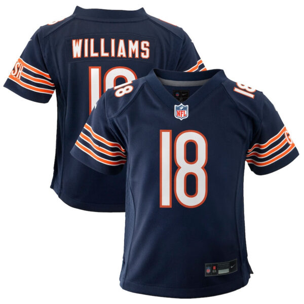 Caleb Williams 18 Chicago Bears 2024 NFL Draft First Round Pick Player Game YOUTH Jersey - Navy