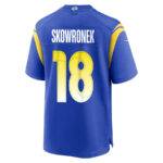 Ben Skowronek 18 Los Angeles Rams 2023 Playoffs Patch Game Men Jersey - Royal