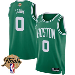 Jayson Tatum 0 Boston Celtics 2024 FINALS PATCH Icon Edition Jersey - Kelly Green