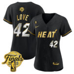 Kevin Love 42 Miami Heat 2023 Finals Baseball Women Jersey - Black Limited