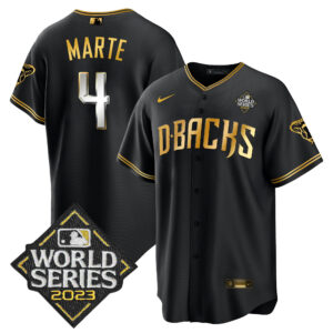 Ketel Marte 4 Arizona Diamondbacks 2023 World Series Men Jersey - Black Limited