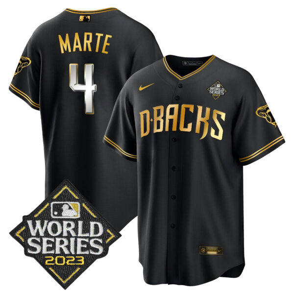 Ketel Marte 4 Arizona Diamondbacks 2023 World Series Men Jersey - Black Limited