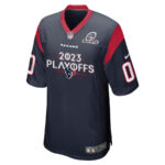 Houston Texans 2023 Playoffs Game Men Custom Jersey - Navy