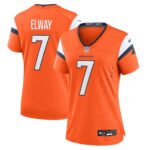 John Elway Denver Broncos  Women's Retired Player Game Jersey - Orange