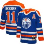 Mark Messier Edmonton Oilers Mitchell & Ness Alternate Captain Patch 1986/87 Blue Line Player Jersey - Royal