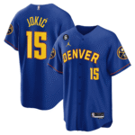 Nikola Jokic 15 Denver Nuggets Baseball Men Jersey - Blue