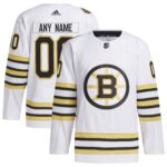 Boston Bruins adidas   100th Anniversary Primegreen Authentic Custom Jersey - White