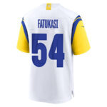 Olakunle Fatukasi 54 Los Angeles Rams 2023 Playoffs Patch Game Men Jersey - White
