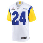 Royce Freeman 24 Los Angeles Rams 2023 Playoffs Patch Game Men Jersey - White