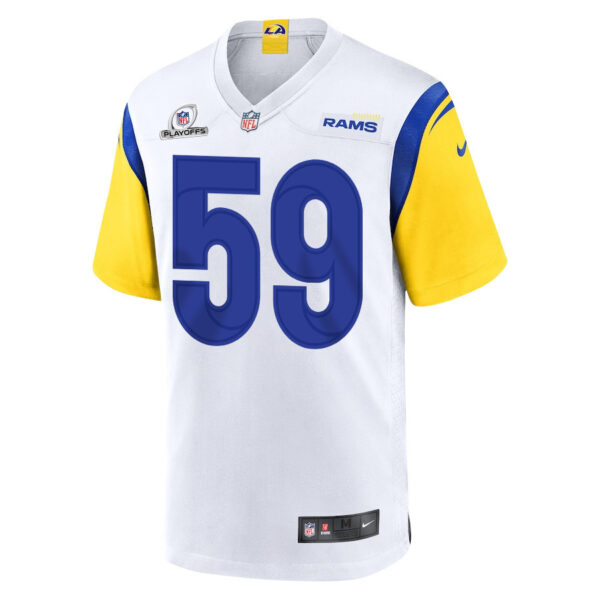 Troy Reeder 59 Los Angeles Rams 2023 Playoffs Patch Game Men Jersey - White